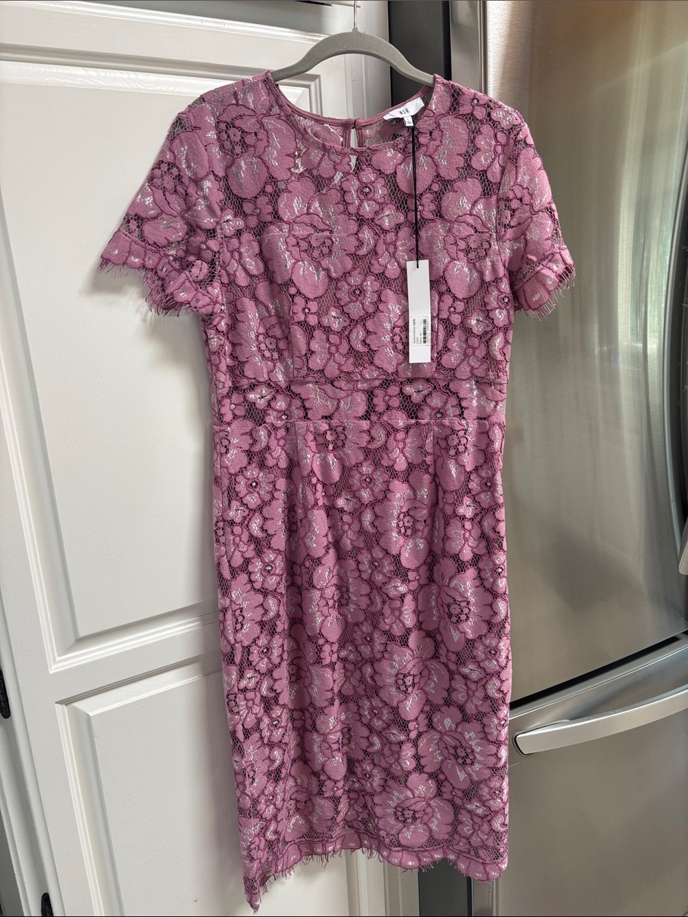 NSR Mauve-Pink Floral Lace Dress